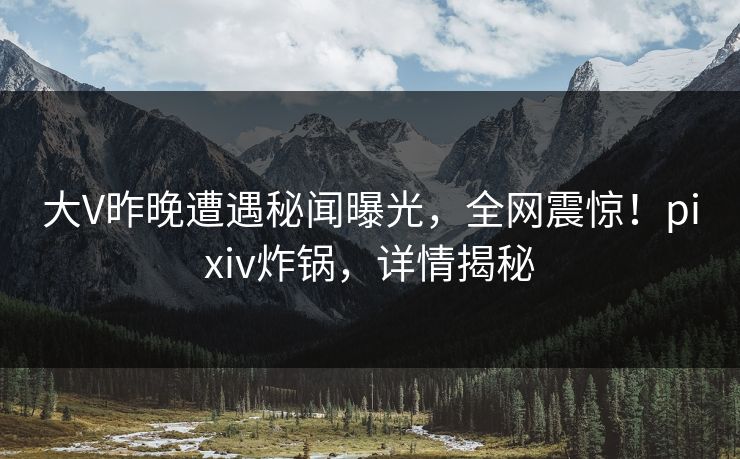 大V昨晚遭遇秘闻曝光，全网震惊！pixiv炸锅，详情揭秘