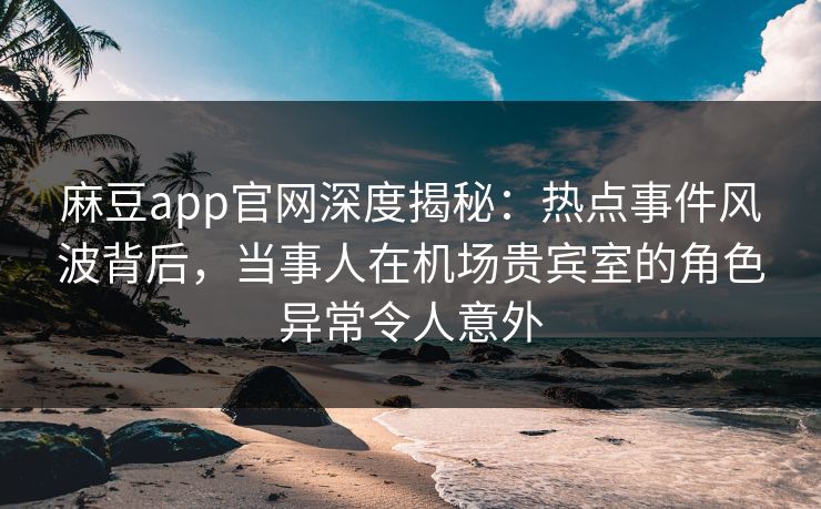麻豆app官网深度揭秘：热点事件风波背后，当事人在机场贵宾室的角色异常令人意外
