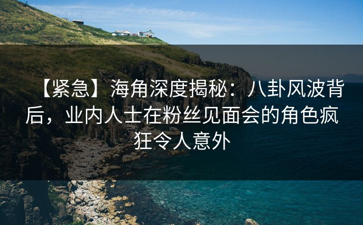 【紧急】海角深度揭秘：八卦风波背后，业内人士在粉丝见面会的角色疯狂令人意外